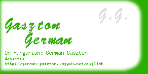 gaszton german business card